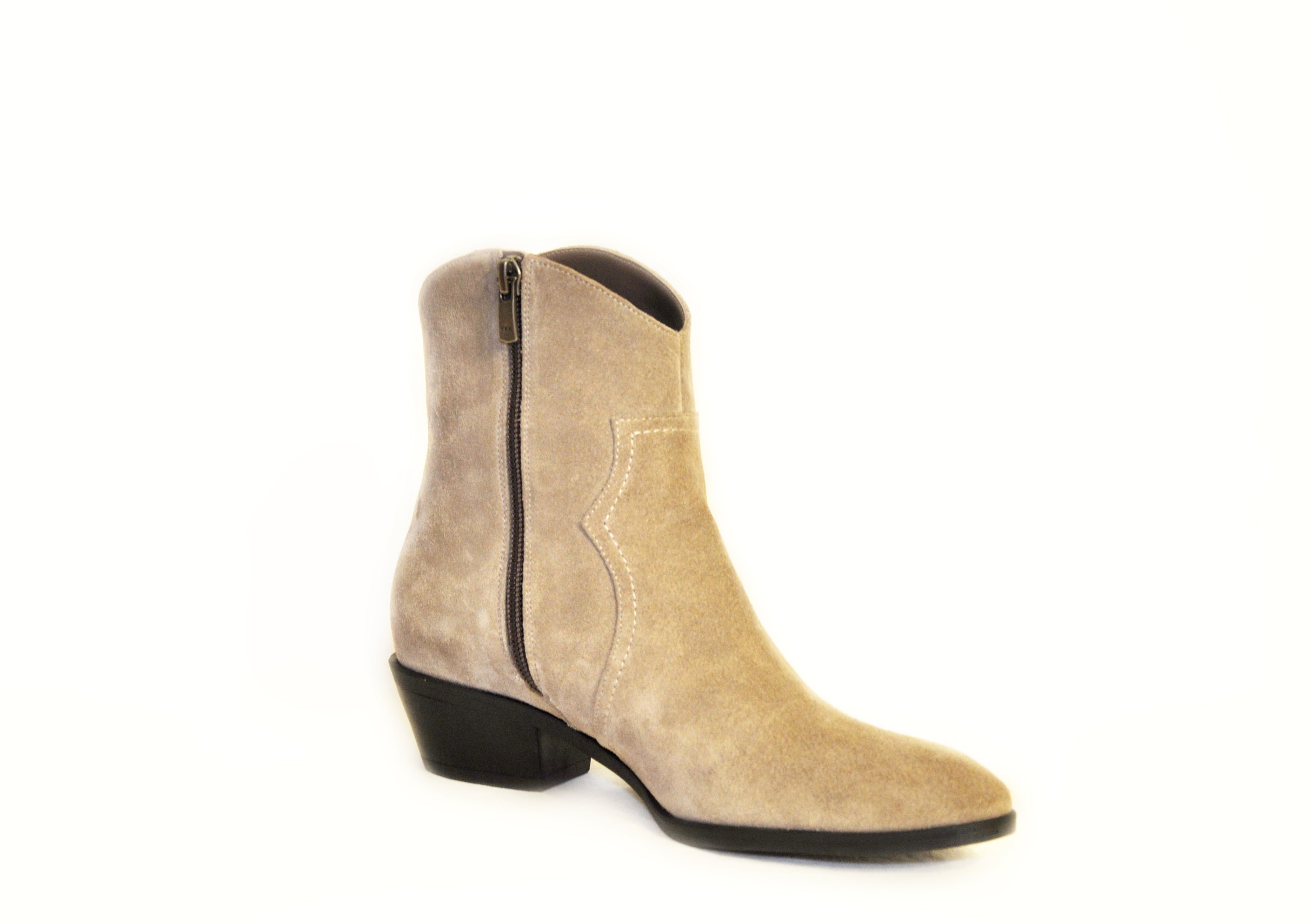 Cream Suede Cowboy Chelsea Boots