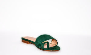 Green Suede Flats