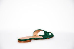 Green Suede Flats