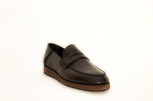 Black Leather Man Penny  Loafers