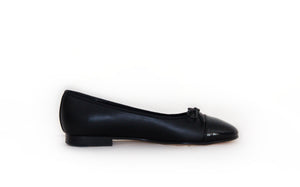 Black Leather Ballerina Flats