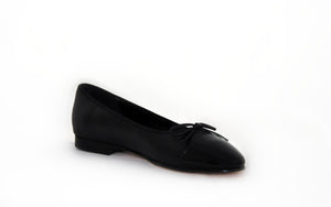 Black Leather Ballerina Flats