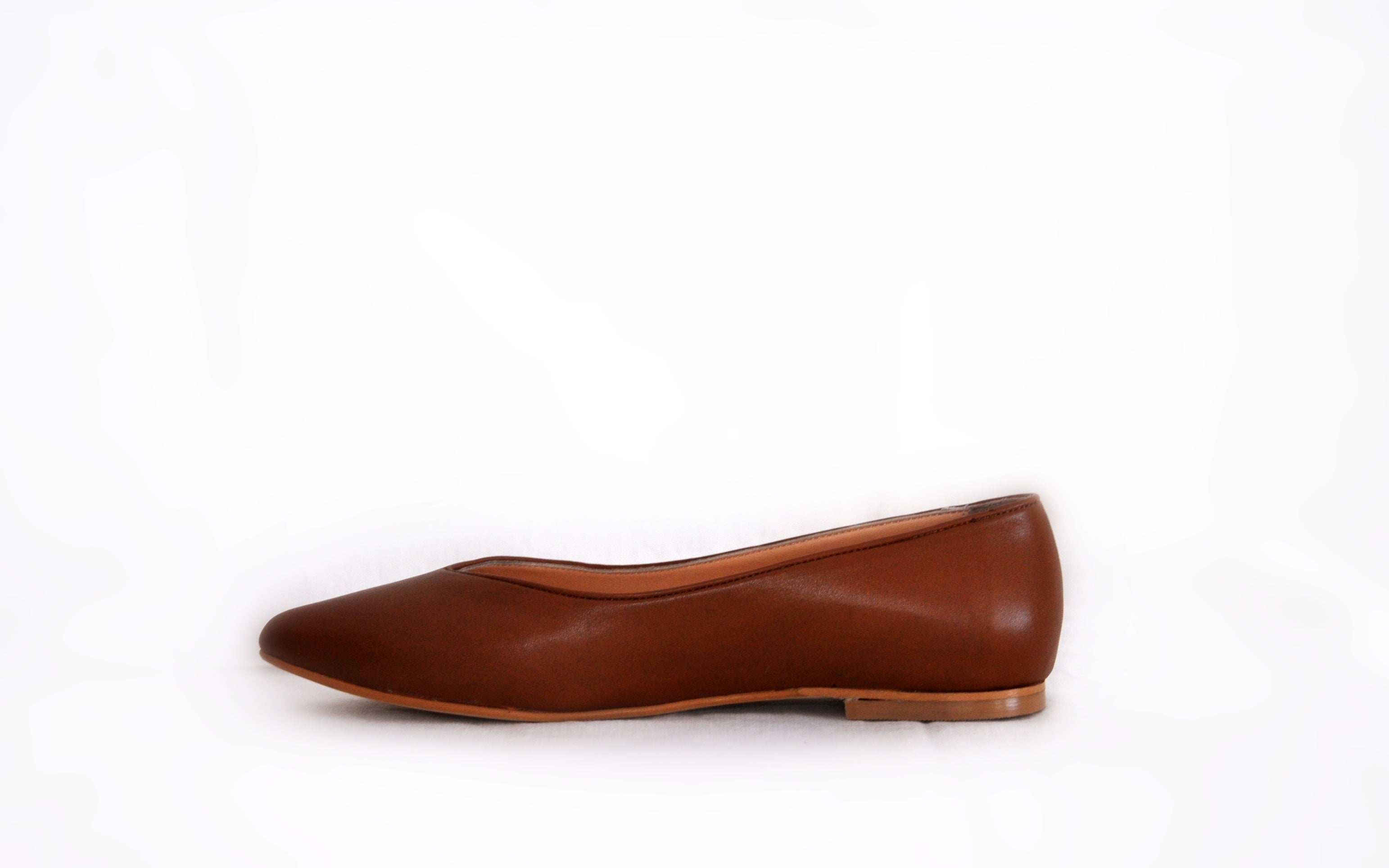 Cognac Pointed Toee Flats