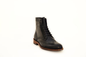 Black Leather Man Boots