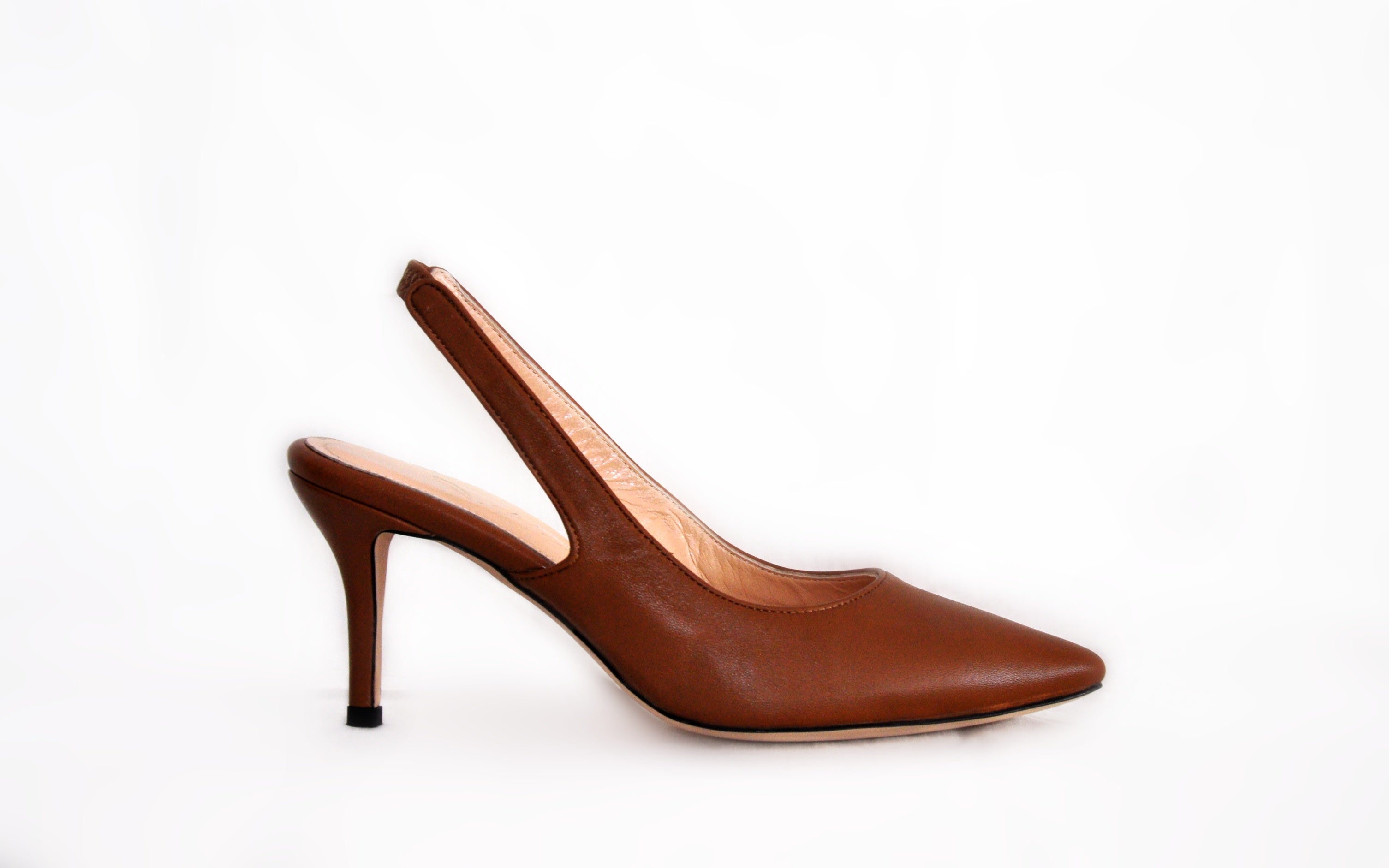 Cognac Sling Back Heel