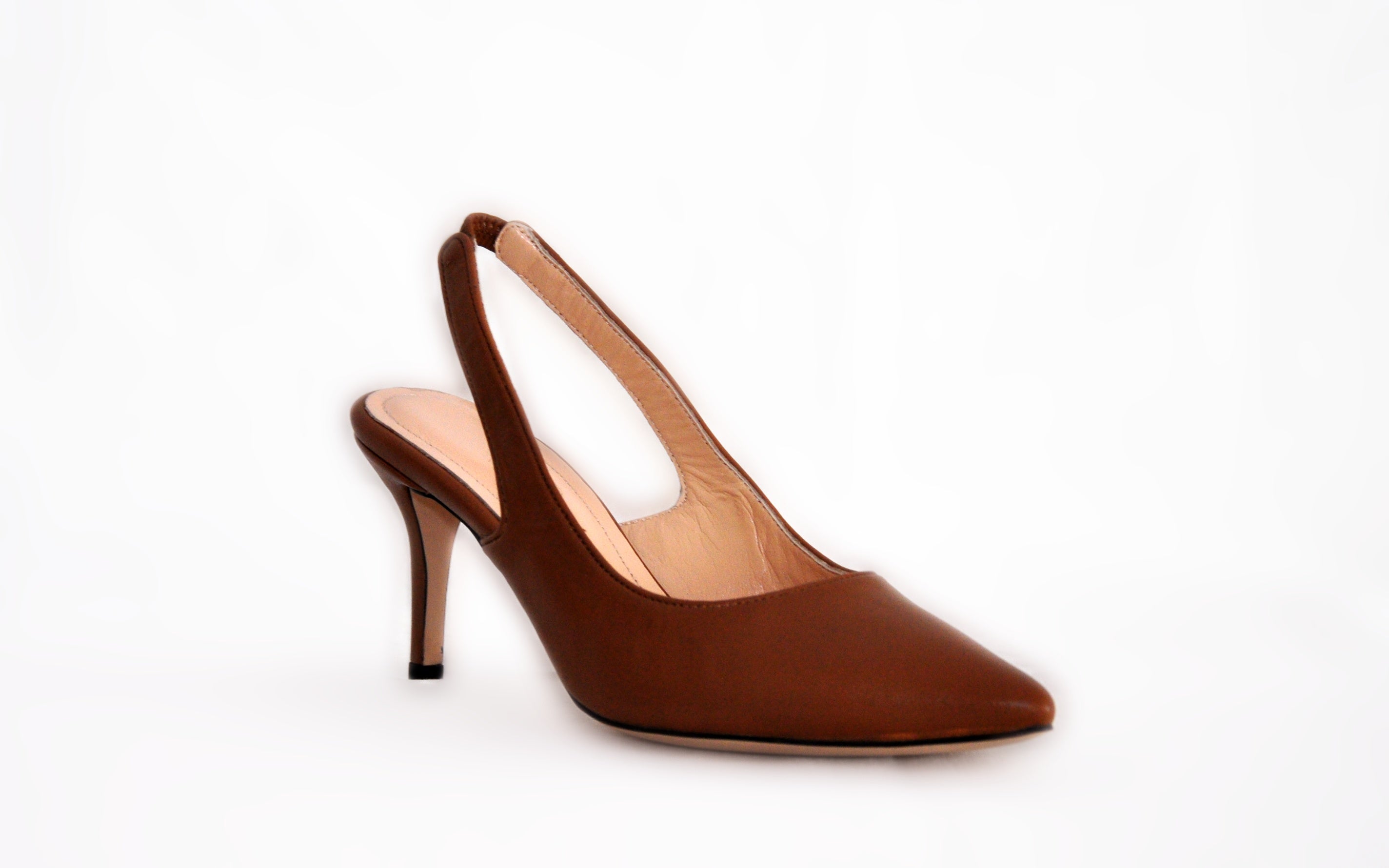 Cognac Sling Back Heel