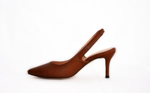 Cognac Sling Back Heel