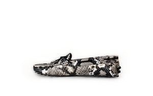 Black Snakeskin Driving Moccasin