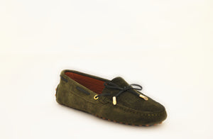 Green Suede Driving Moccasin