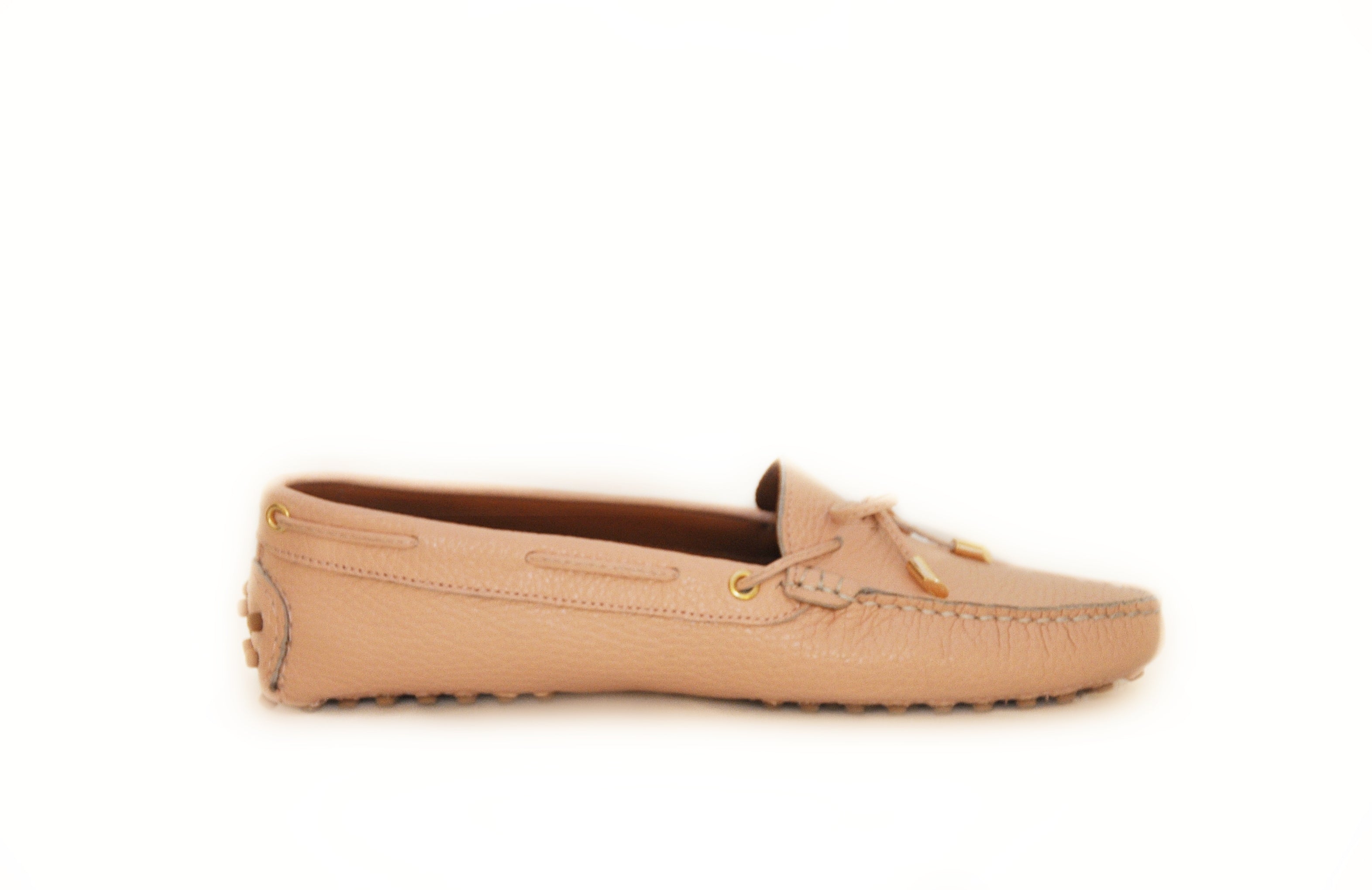 Cream Leather Driving Moccasin