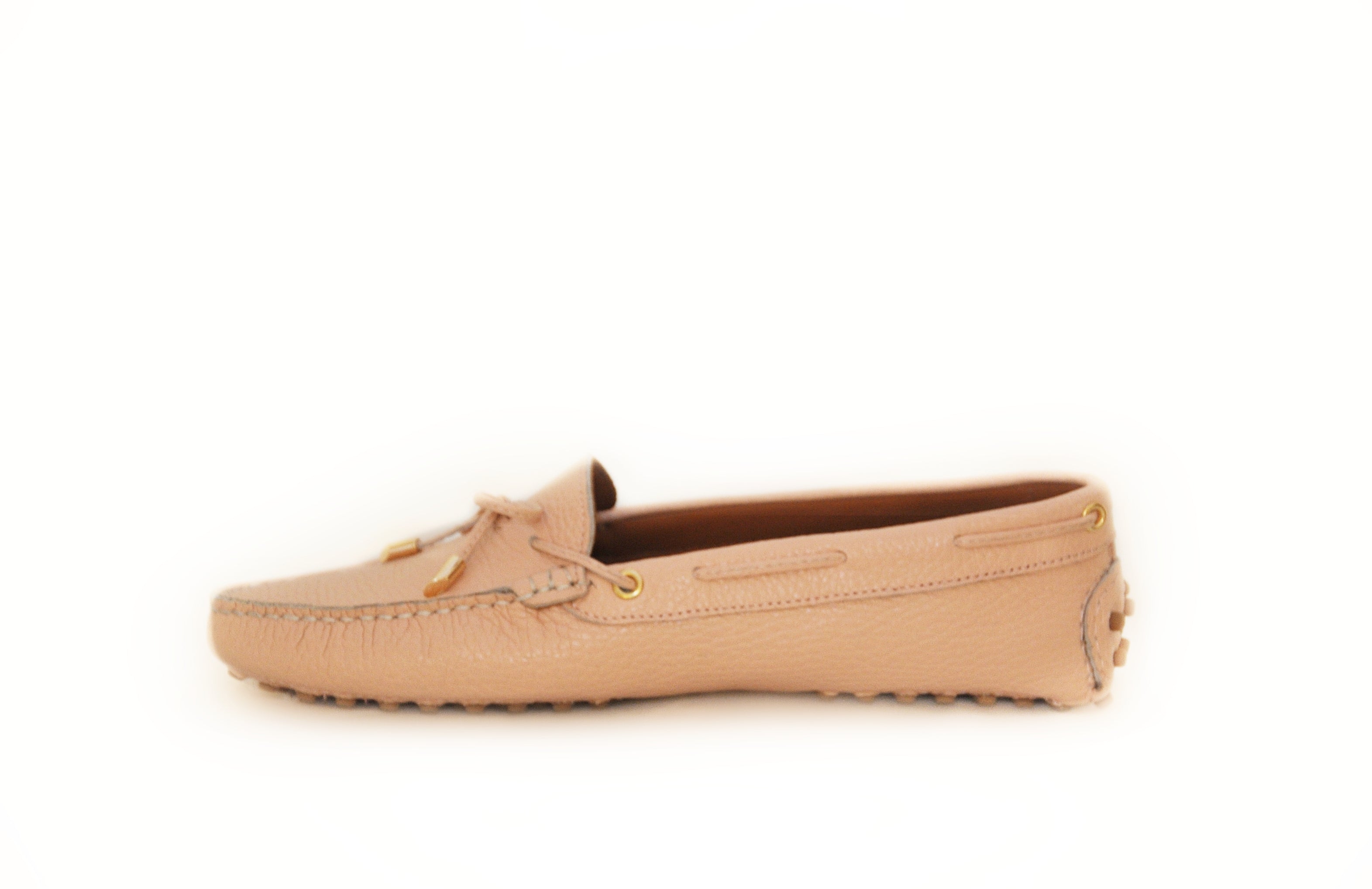 Cream Leather Driving Moccasin