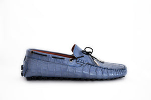 Blue Croc Man Driving Moccasin