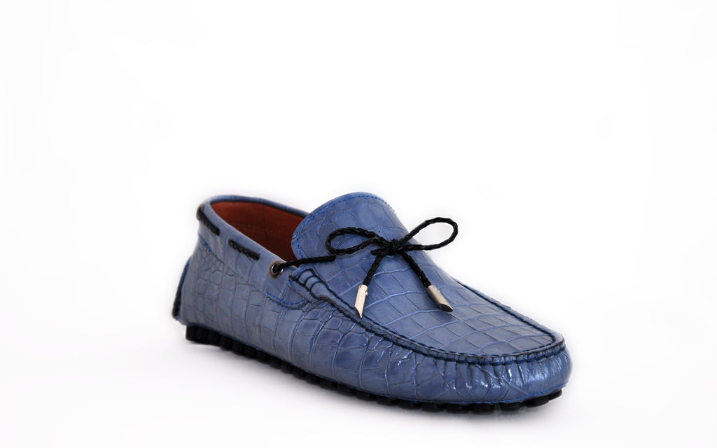 Blue Croc Man Driving Moccasin