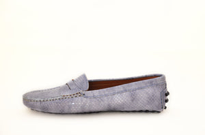 Lavender Snakeskin Penny Loafers