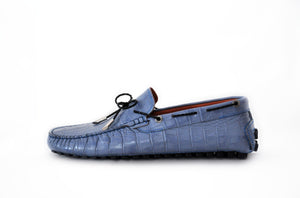 Blue Croc Man Driving Moccasin