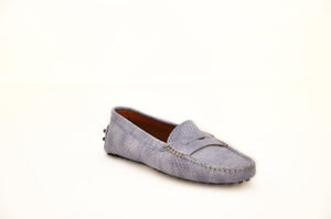 Lavender Snakeskin Penny Loafers