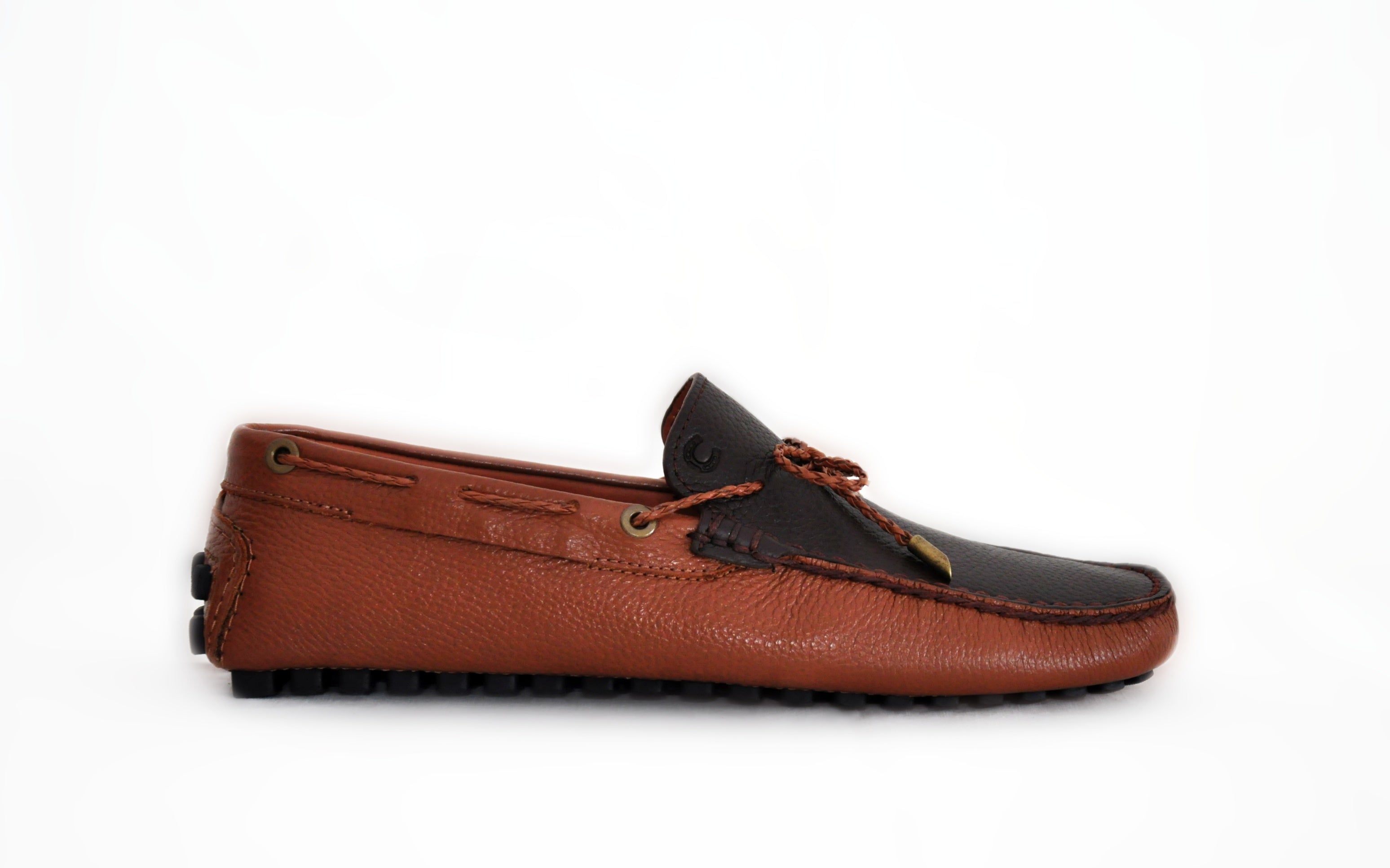 Brown/Black Leather Man Driving Moccasin