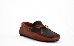 Brown/Black Leather Man Driving Moccasin