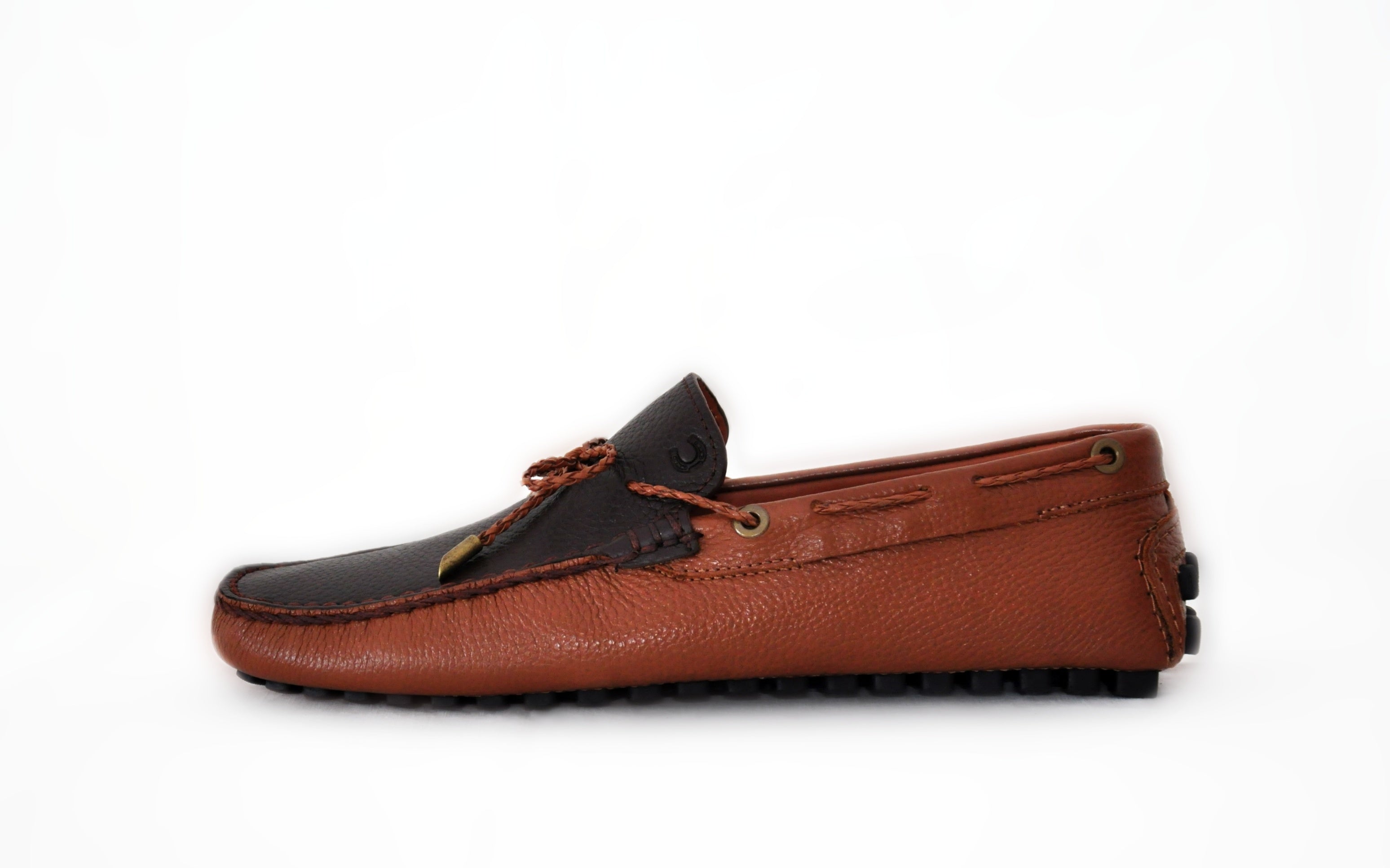 Brown/Black Leather Man Driving Moccasin