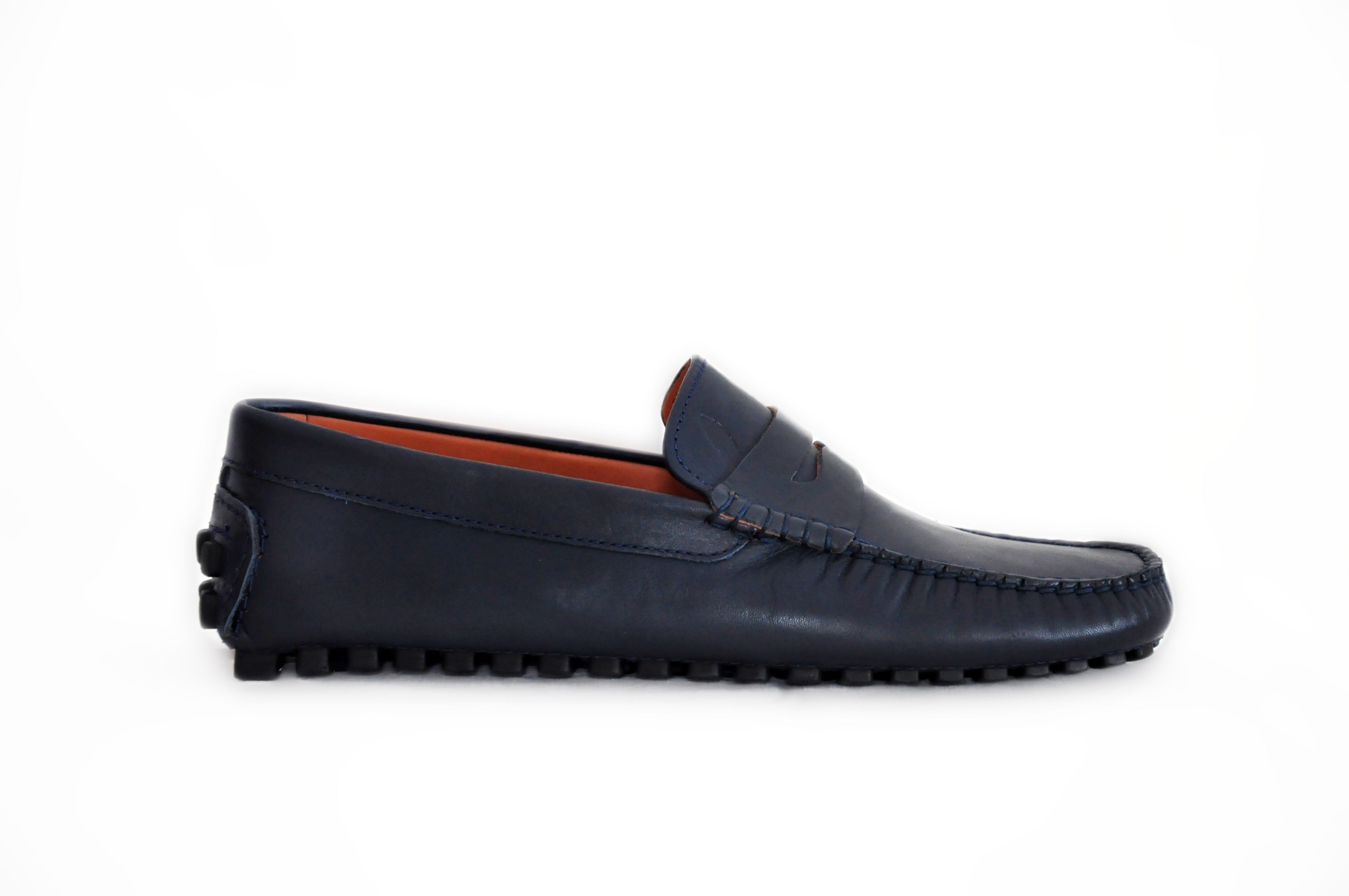 Navy Leather Man Penny Loafer