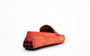 Orange Suede Man Penny Loafers