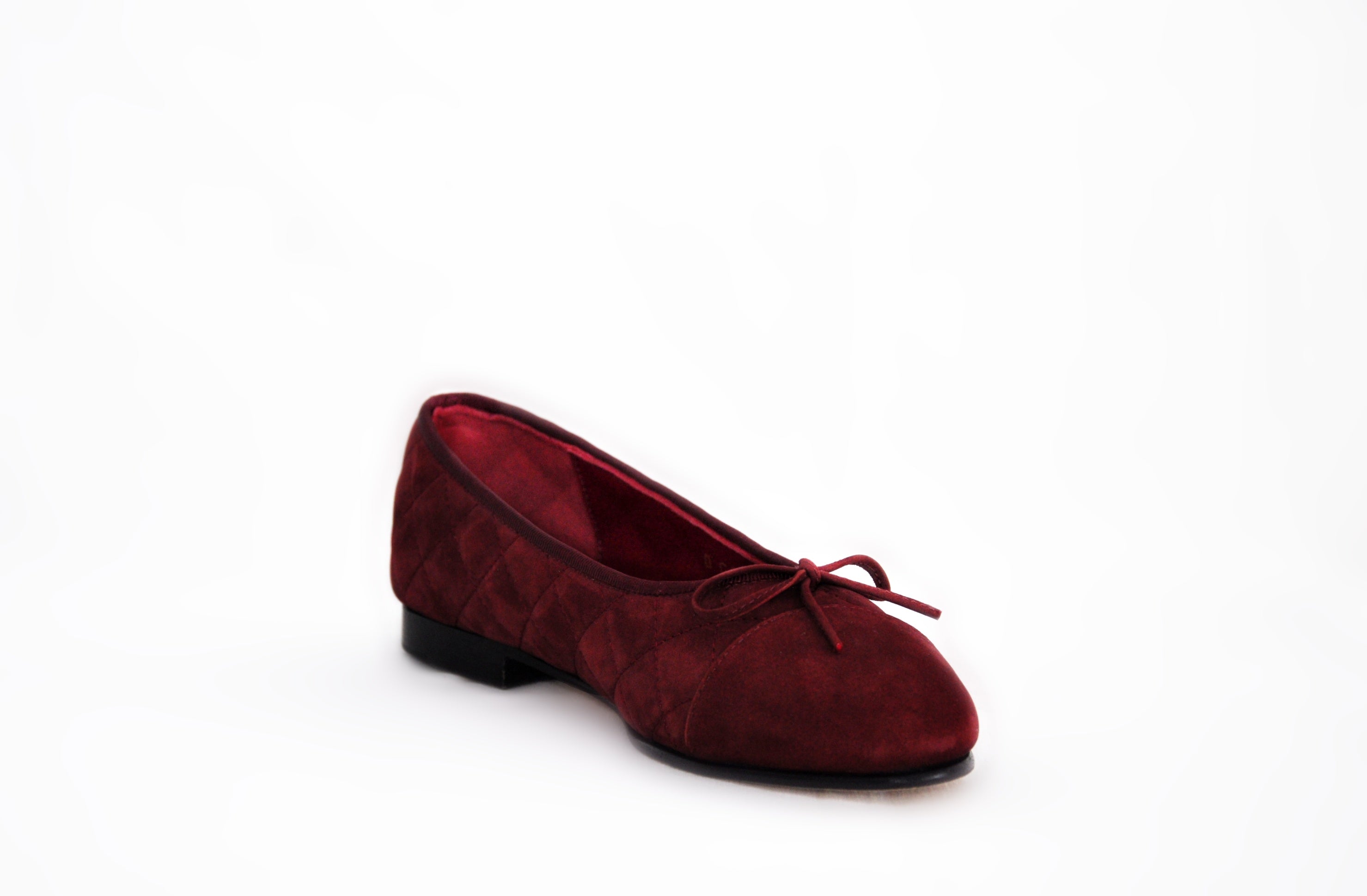 Burgundy Quilted  Ballerina Flats