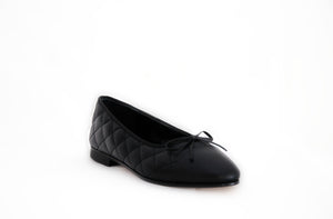 Black Quilted Ballerina Flat