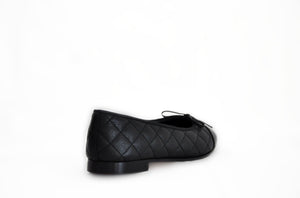 Black Quilted Ballerina Flat