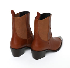 Brown Leather Calf Cowboy Boots