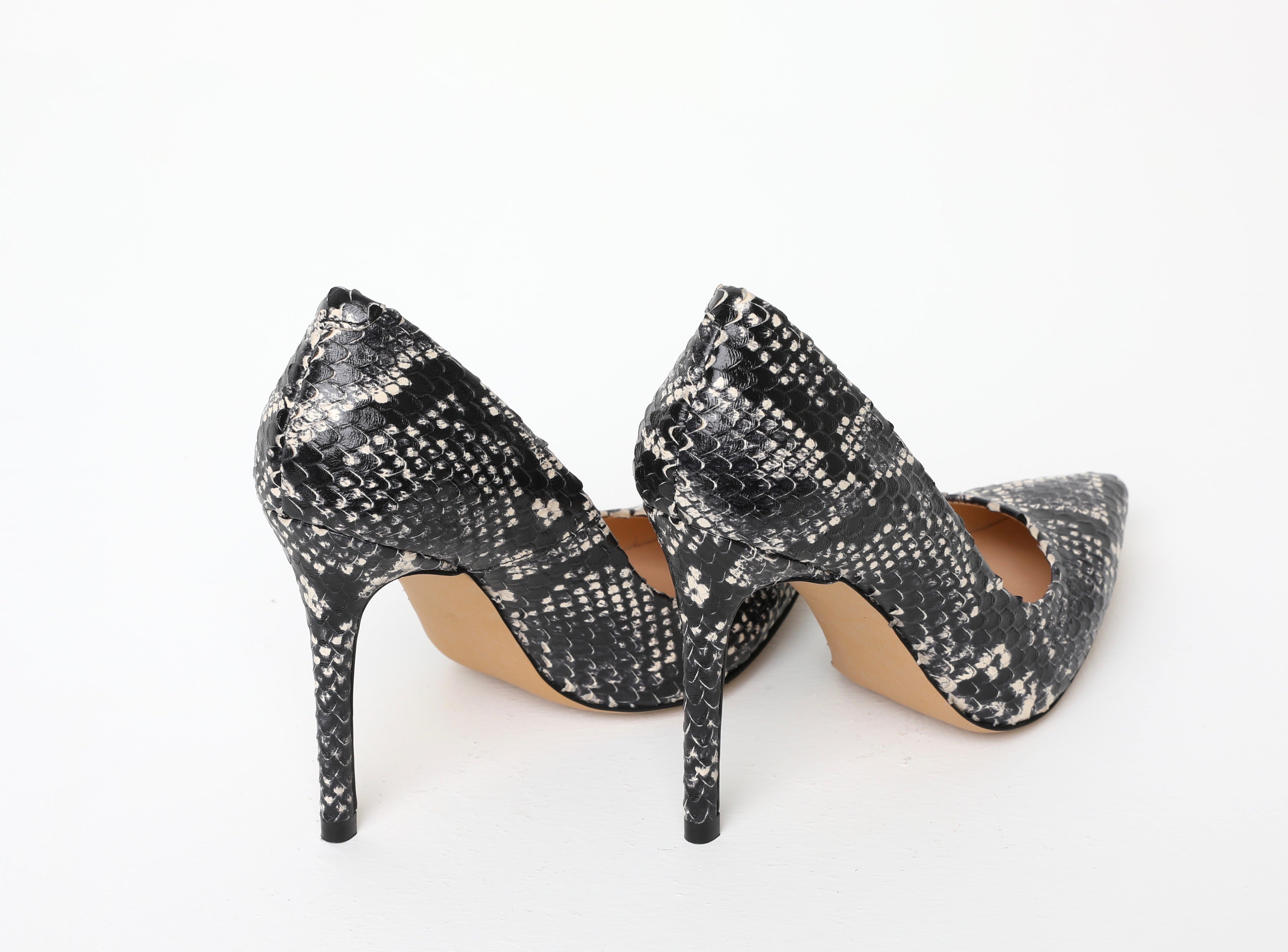 Black Croc Stiletto Shoes