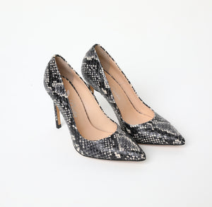 Black Croc Stiletto Shoes