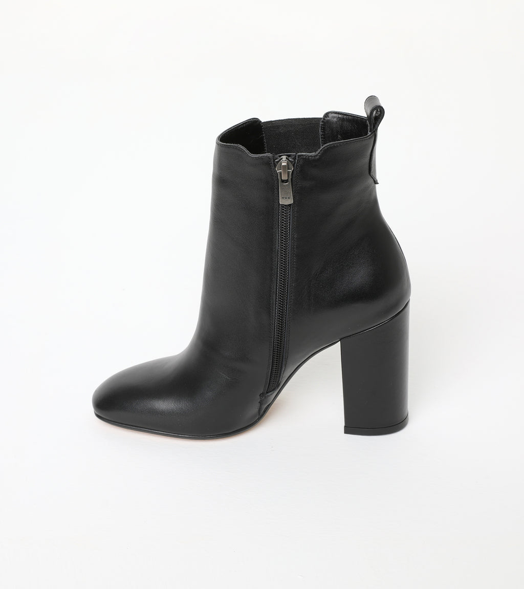 Black Block Heel Calf Boots