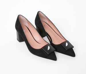 Black Block Heel Pointe Shoes