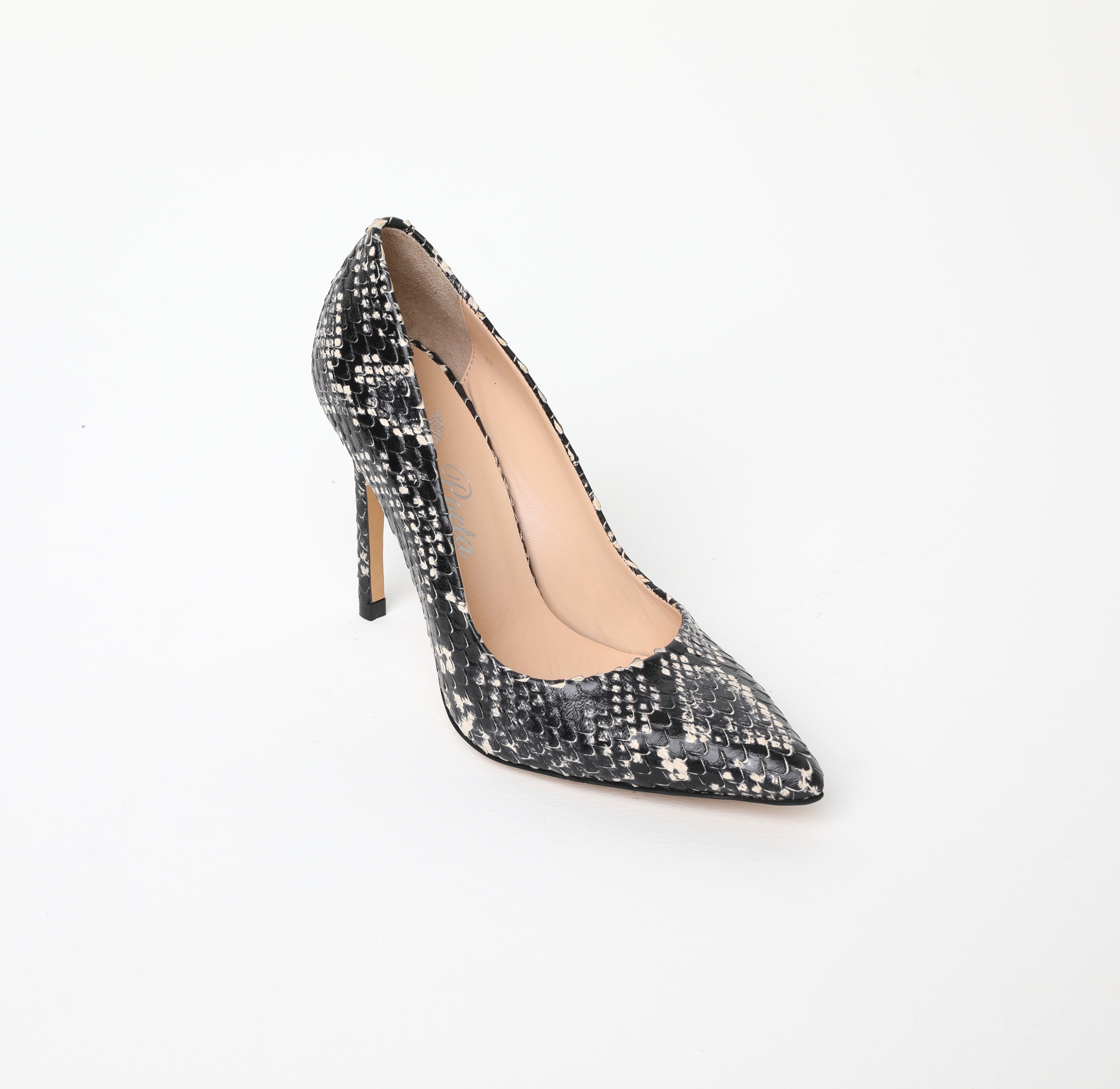 Black Croc Stiletto Shoes