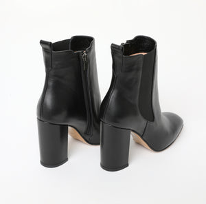 Black Block Heel Calf Boots